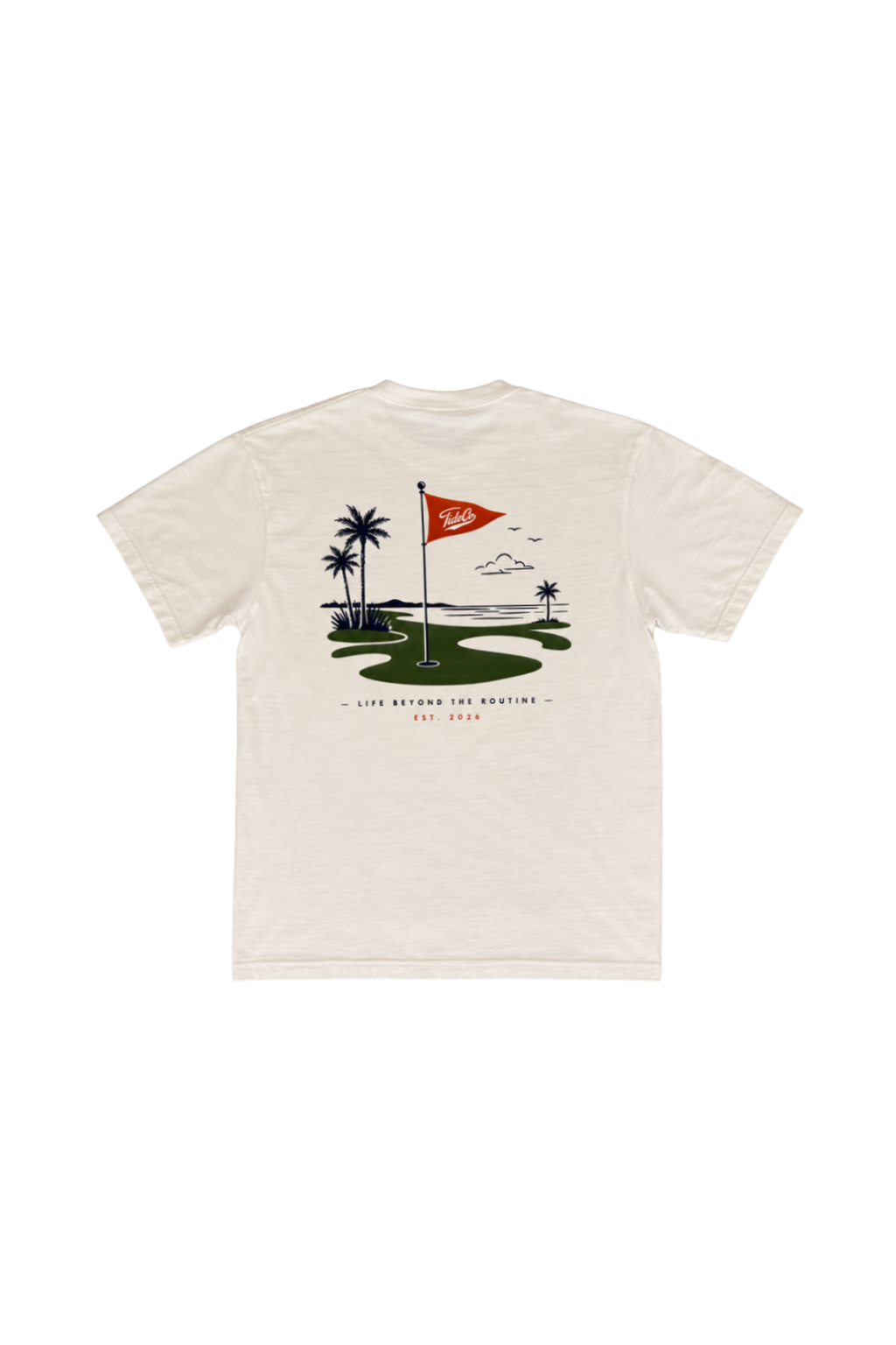 Island Green Pocket Tee: Ivory