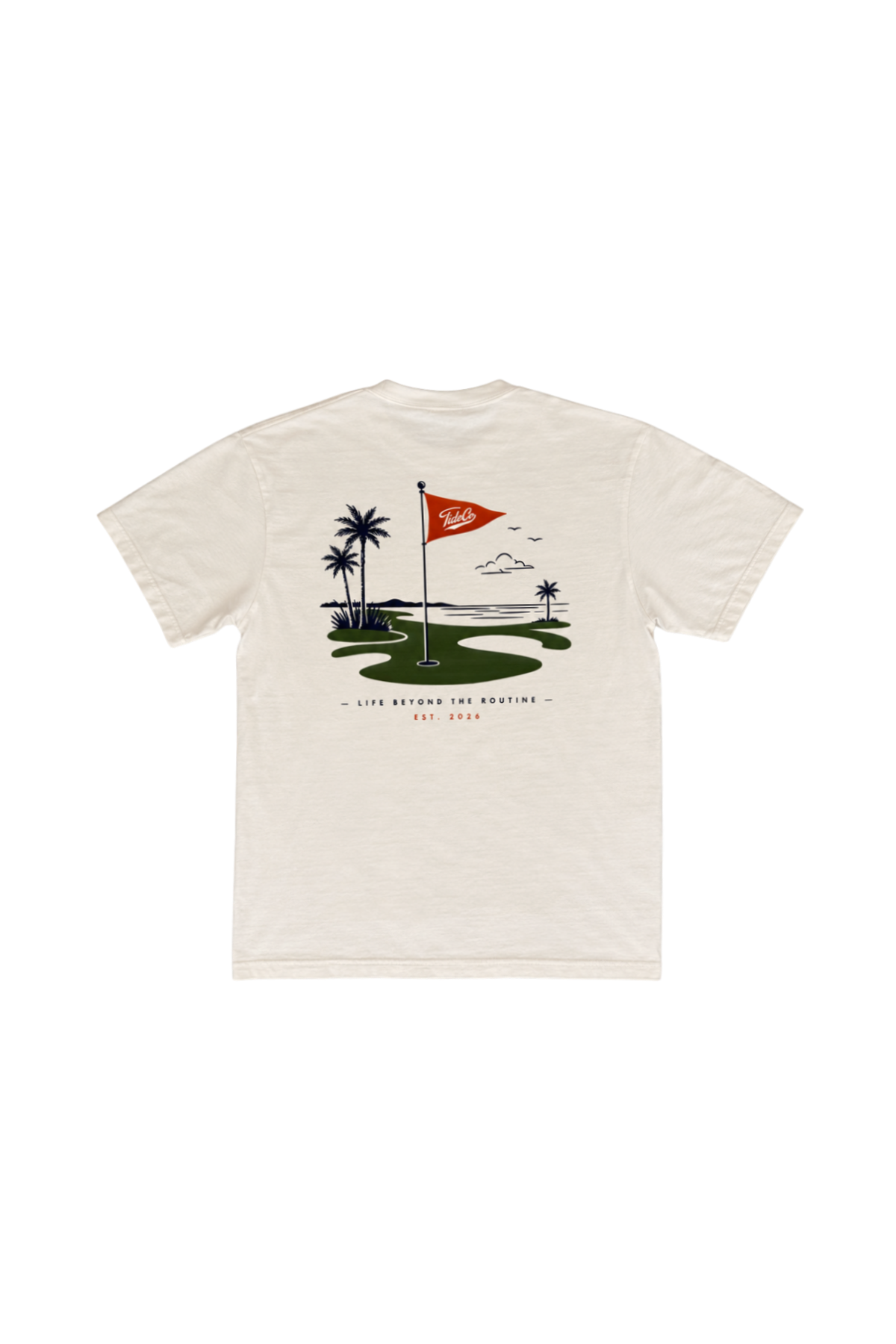 Island Green Pocket Tee: Ivory