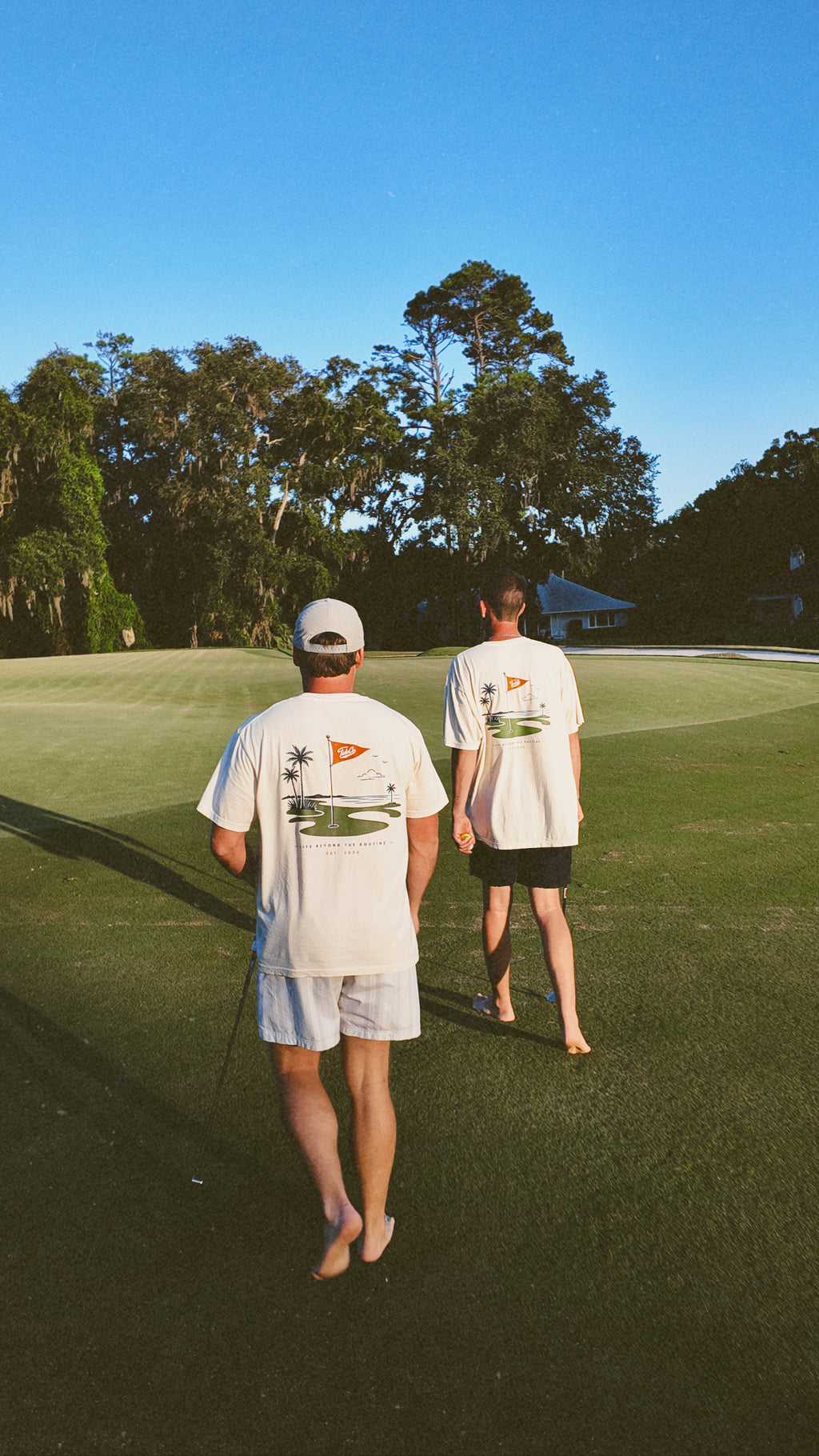 Island Green Pocket Tee: Ivory